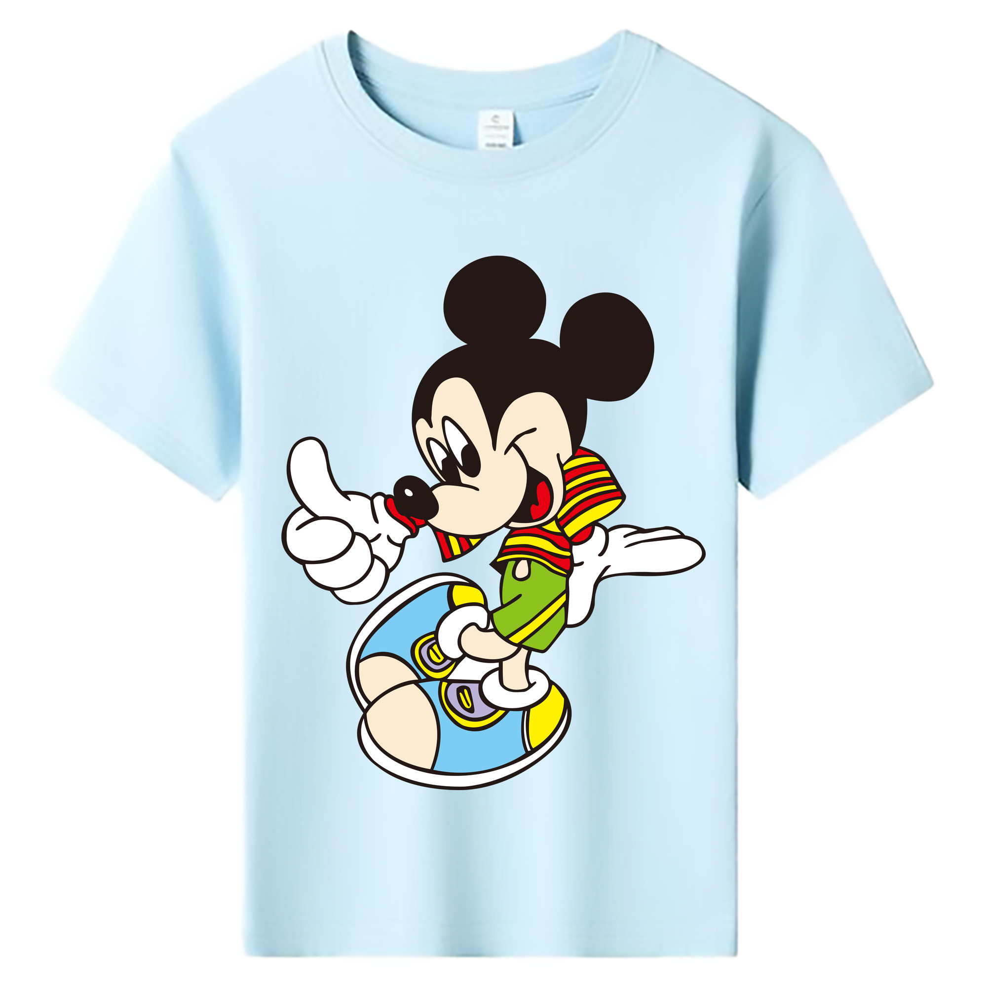 ミッキーマウス Mickey Mouse 綿100％キッズTシャツ（フロントプリント）